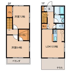 ソレアード赤間 Ｃ棟の物件間取画像